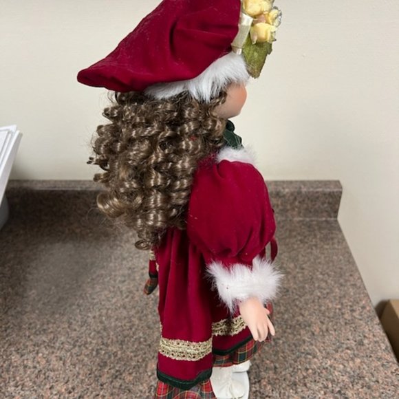 Victoria's Garden Porcelain Christmas Doll - Picture 5 of 11